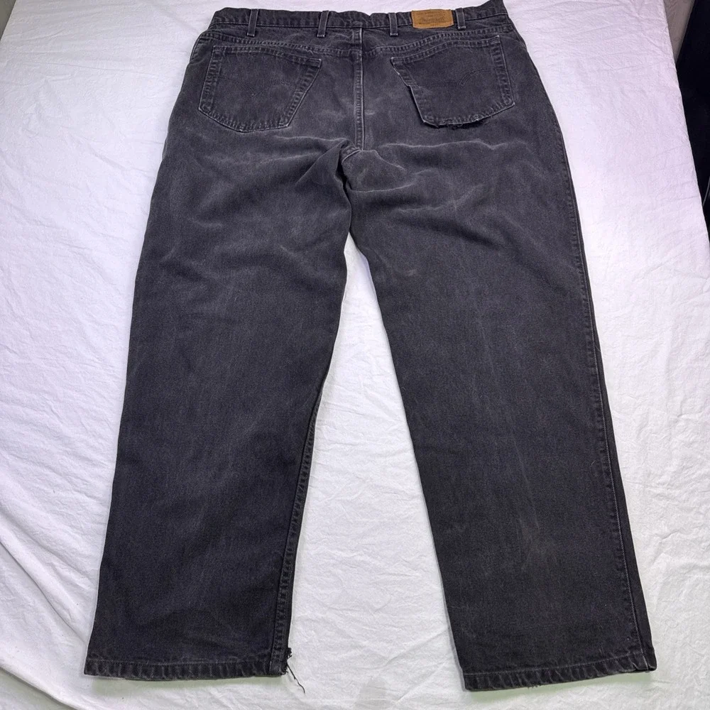 VTG Men's LEVI's 545 Black Denim Jeans Loose Fit Labeled 44x32 org tab flaw